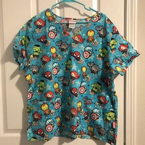 Avengers Scrub Top